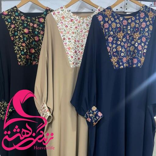 مانتو عبایی با خرجکار هندی و پارچه عالی سوپر الیزه
